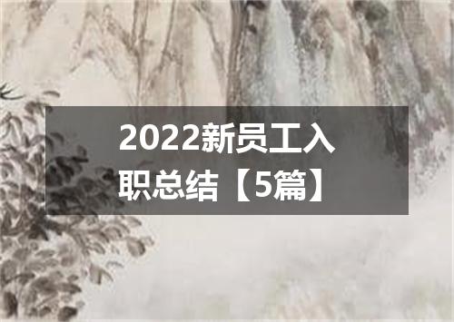 2022新员工入职总结【5篇】