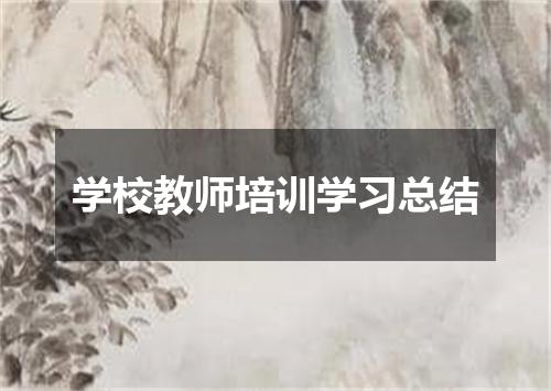 学校教师培训学习总结