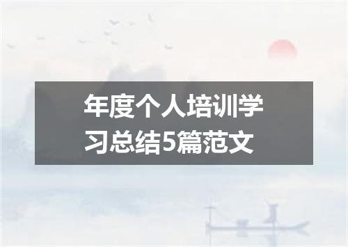 年度个人培训学习总结5篇范文
