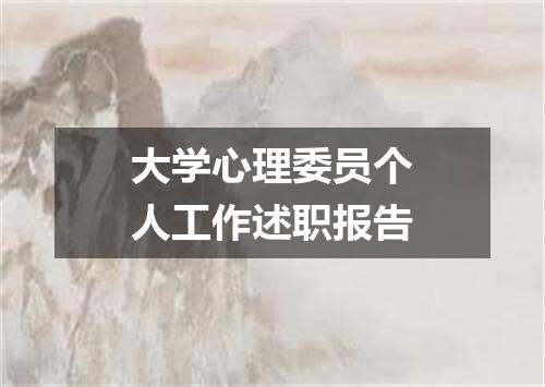 大学心理委员个人工作述职报告