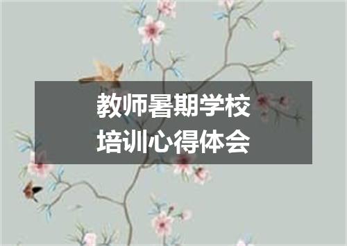 教师暑期学校培训心得体会