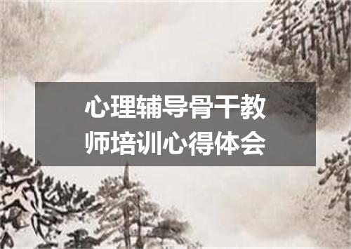 心理辅导骨干教师培训心得体会