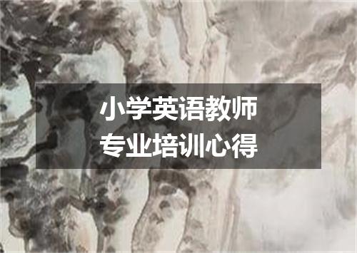 小学英语教师专业培训心得