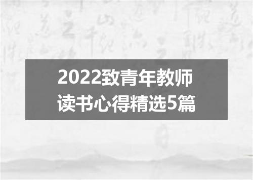 2022致青年教师读书心得精选5篇