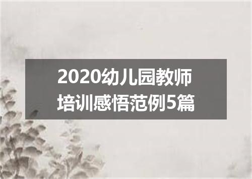 2020幼儿园教师培训感悟范例5篇