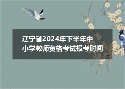 辽宁省2024年下半年中小学教师资格考试报考时间