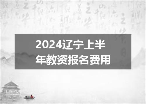 2024辽宁上半年教资报名费用