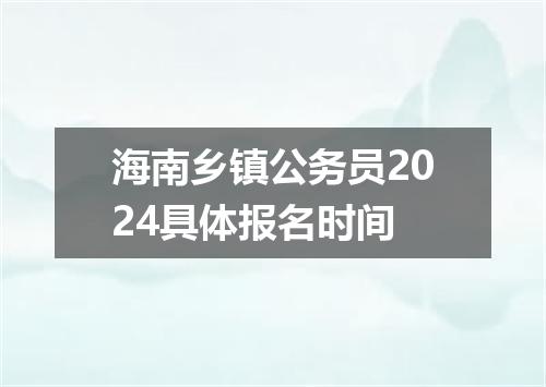 海南乡镇公务员2024具体报名时间