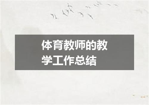 体育教师的教学工作总结