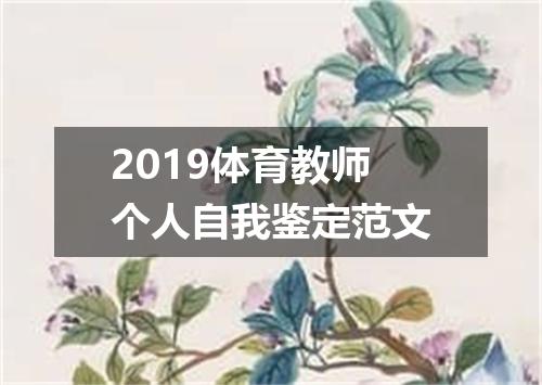 2019体育教师个人自我鉴定范文