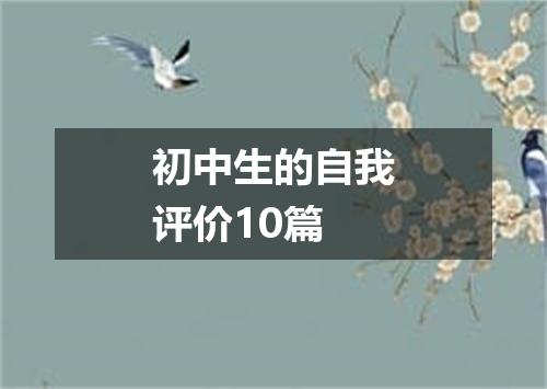 初中生的自我评价10篇