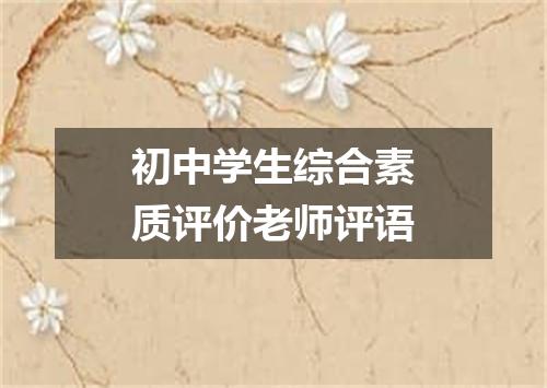 初中学生综合素质评价老师评语