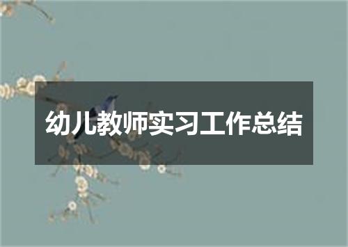 幼儿教师实习工作总结