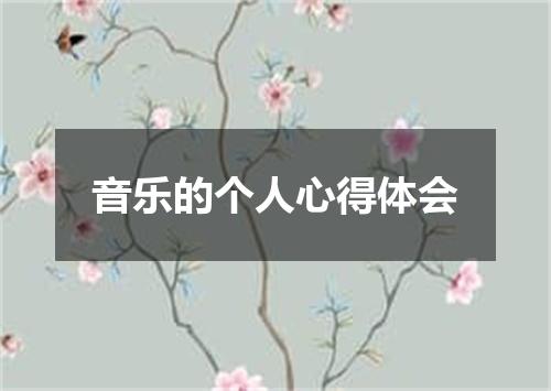音乐的个人心得体会
