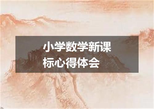 小学数学新课标心得体会