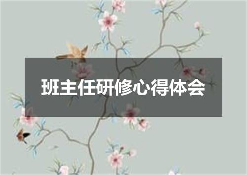 班主任研修心得体会