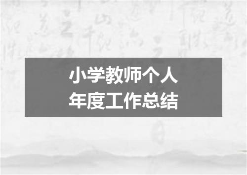 小学教师个人年度工作总结