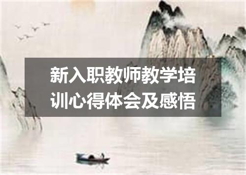 新入职教师教学培训心得体会及感悟