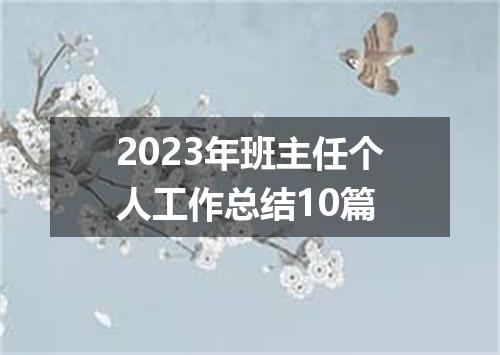 2023年班主任个人工作总结10篇