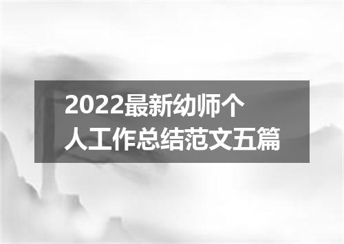 2022最新幼师个人工作总结范文五篇