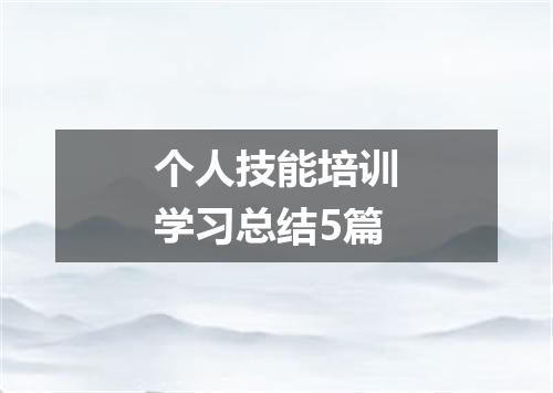 个人技能培训学习总结5篇