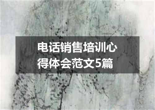 电话销售培训心得体会范文5篇