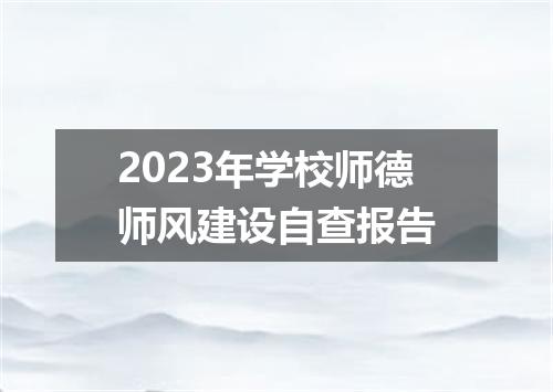 2023年学校师德师风建设自查报告
