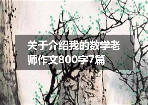 关于介绍我的数学老师作文800字7篇
