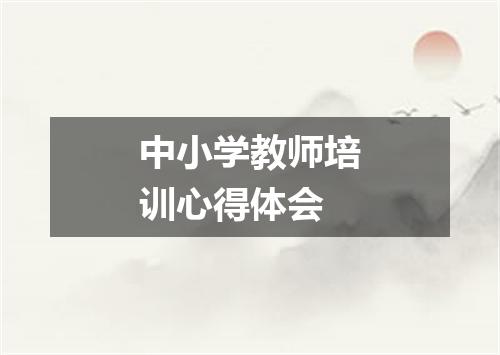 中小学教师培训心得体会
