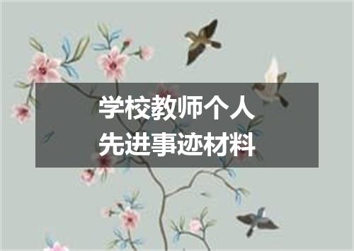 学校教师个人先进事迹材料
