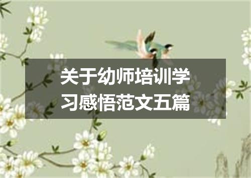 关于幼师培训学习感悟范文五篇