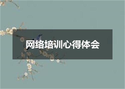 网络培训心得体会