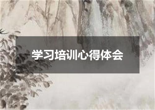 学习培训心得体会