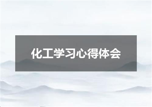 化工学习心得体会
