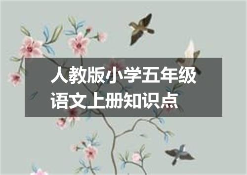 人教版小学五年级语文上册知识点