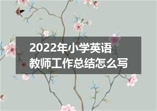 2022年小学英语教师工作总结怎么写