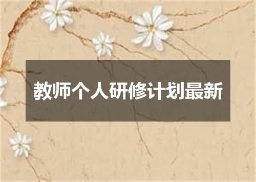 教师个人研修计划最新