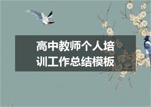 高中教师个人培训工作总结模板