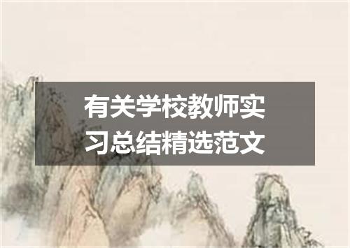 有关学校教师实习总结精选范文