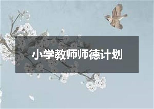 小学教师师德计划