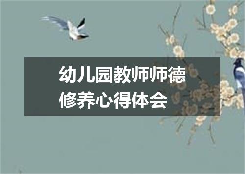 幼儿园教师师德修养心得体会