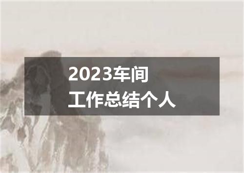 2023车间工作总结个人