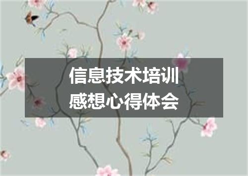 信息技术培训感想心得体会