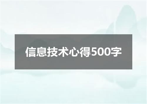 信息技术心得500字