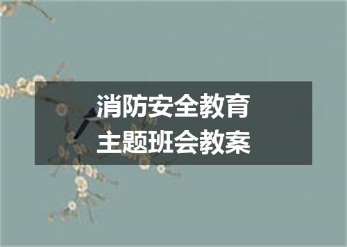 消防安全教育主题班会教案