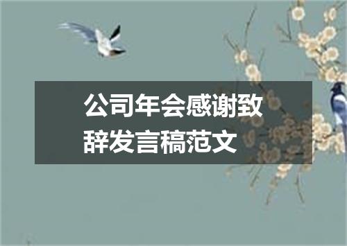 公司年会感谢致辞发言稿范文
