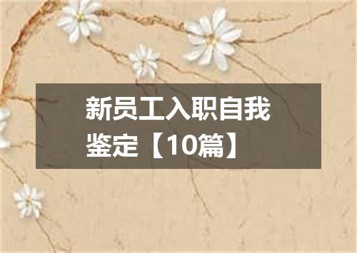 新员工入职自我鉴定【10篇】