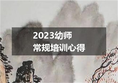 2023幼师常规培训心得