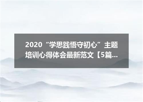 2020“学思践悟守初心”主题培训心得体会最新范文【5篇】