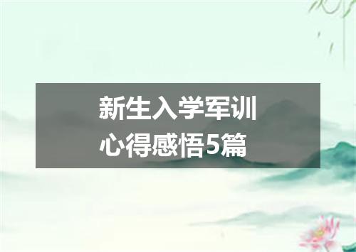 新生入学军训心得感悟5篇